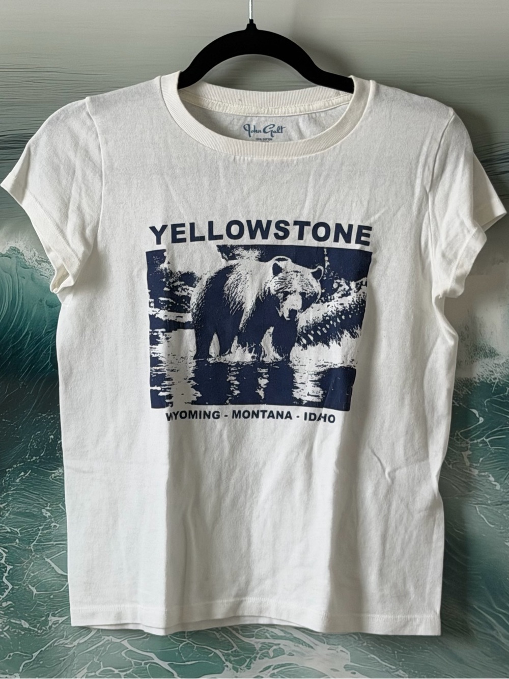 Brandy Melville White Yellowstone Bear Graphic Tee